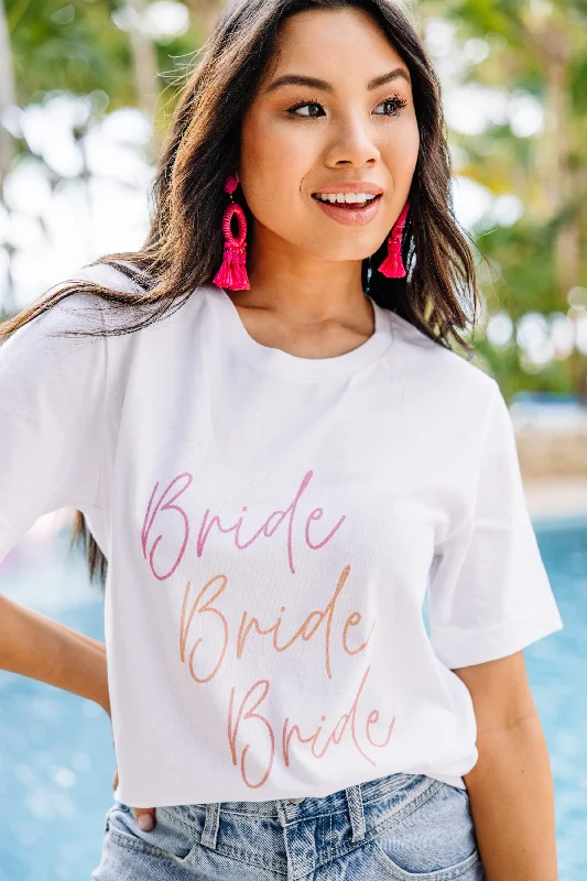 women's tops for those who want to stay warm and stylish during colder weatherBride Bride Bride White Graphic Tee