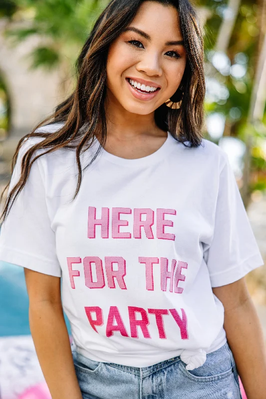 women's tops for those who refuse to compromise on styleHere For The Party White Graphic Tee