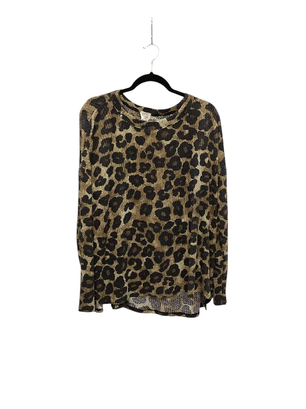 women's tops for those who want to make a bold fashion statement with their choice of topsTop Long Sleeve By Fantastic Fawn In Animal Print, Size: L