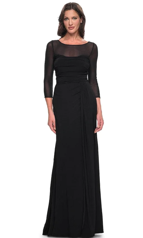 Retro DressLa Femme 30230SC - Quarter Sleeve Fitted Evening Dress