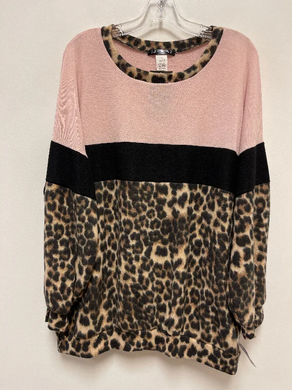 women's tops with cinched waistsTop Long Sleeve By Clothes Mentor In Animal Print, Size: L