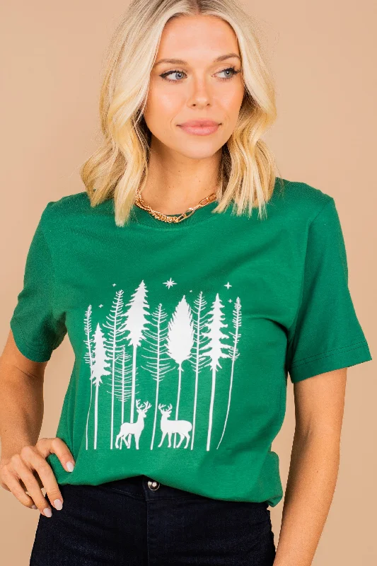 women's tops for those who want to add a personal touch to their wardrobe with unique and one-of-a-kind piecesWinter Wonderland Evergreen Graphic Tee