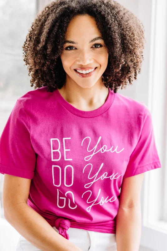 women's tops for those who believe in expressing their individuality through fashionGo You Berry Pink Graphic Tee