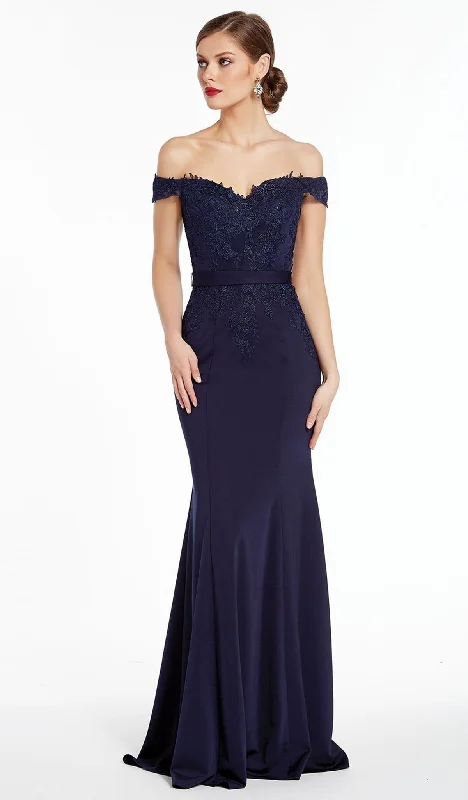 Sheath DressAlyce Paris - 27309SC Appliqued Off-Shoulder Sheath Evening Dress