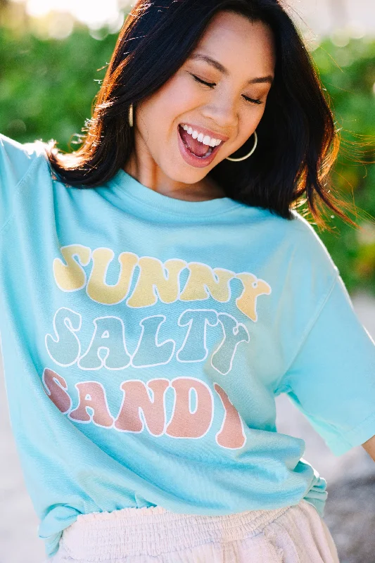 women's tops for those who want to add a personal touch to their wardrobe with unique and one-of-a-kind piecesComfort Colors: Sunny Salty Sandy Chalky Mint Green Graphic Tee