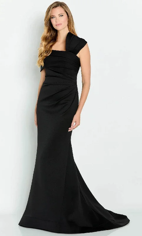 women's party dressesCameron Blake CB144 - Asymmetrical Trumpet Evening Gown