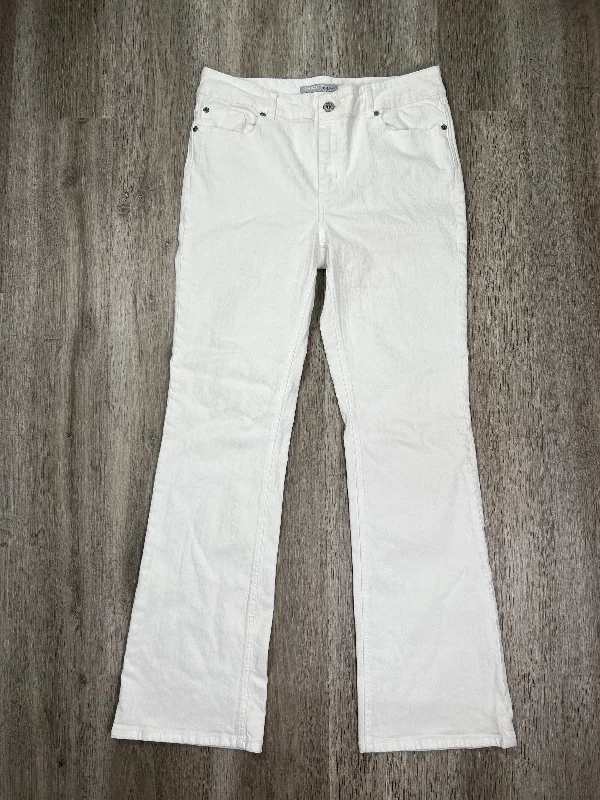 women's denim jeans for a cozy weekendWhite Denim Jeans Boot Cut Chicos, Size 14