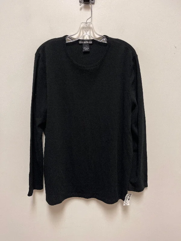 luxury women's topsTop Long Sleeve By Nina Leonard In Black, Size: 1x