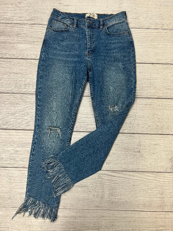 women's denim jeans with button-fly closureBlue Jeans Cropped Free People, Size 8