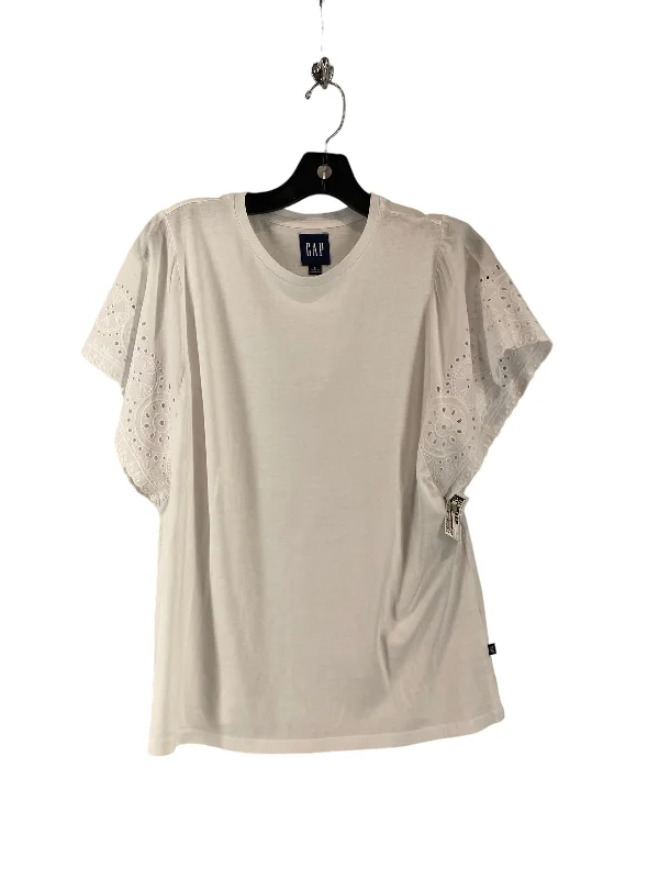 cropped women's topsWhite Top Short Sleeve Gap, Size L