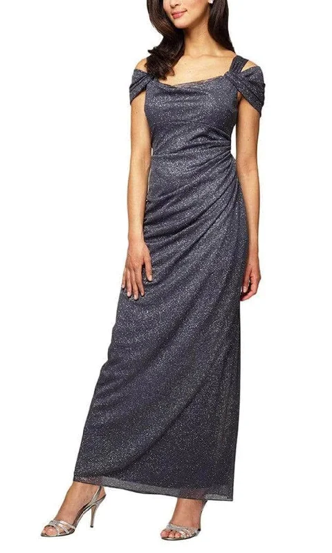 Body-Hugging DressAlex Evenings - Glitter Cold Shoulder Evening Dress 233026