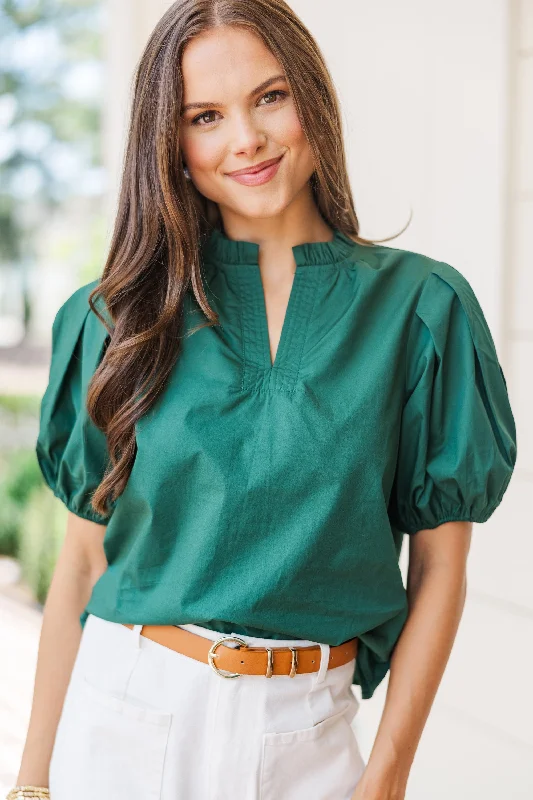 women's tops for those who want to invest in timeless piecesPinch: All On Me Emerald Green Blouse