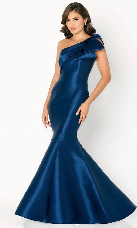 women's bespoke dressesCameron Blake CB776 - Bow-Detailed Asymmetric Evening Dress