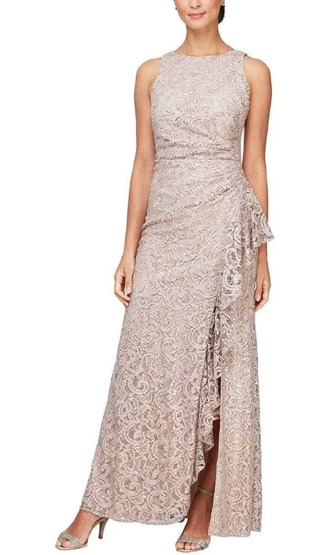 Tiered DressAlex Evenings - 82122434 Jewel Neck Sheath Long Dress