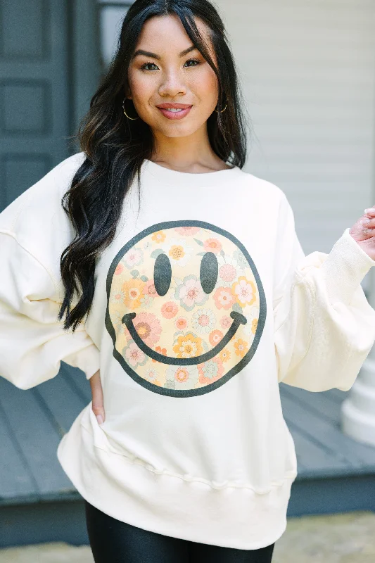 women's tops that offer a perfect blend of style, comfort, and affordabilityVintage Vibes Cream White Pullover