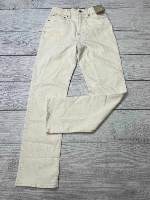 women's denim jeans with contrasting stitchingCream Jeans Wide Leg Madewell, Size 0