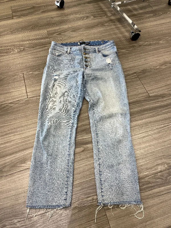 women's denim jeans with lace trimBlue Jeans Boyfriend Kut, Size 4