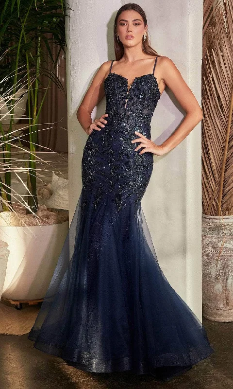 Sleeveless DressCinderella Divine CDS488 - Glitter Embellished Mermaid Evening Dress