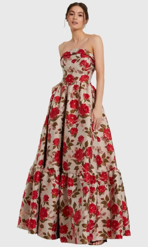 Trumpet DressMac Duggal 11827 - Strapless Floral Evening Gown