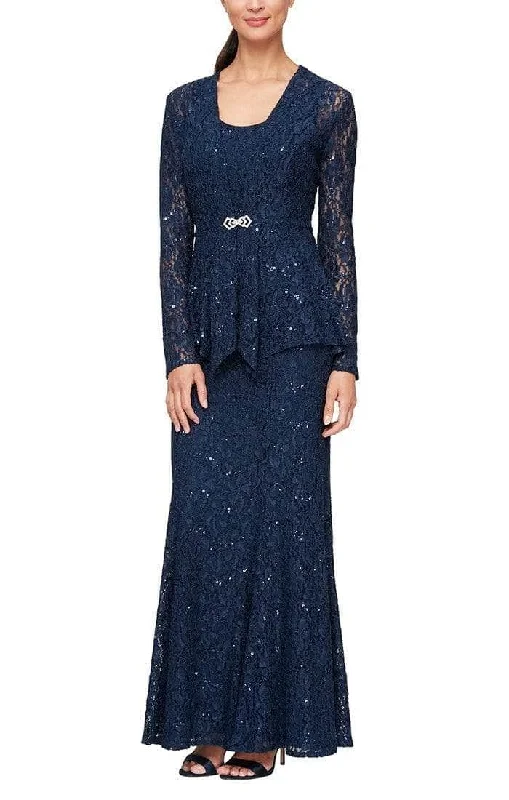 Jersey DressAlex Evenings - 81122452 Sleeveless Embroidered Dress With Jacket