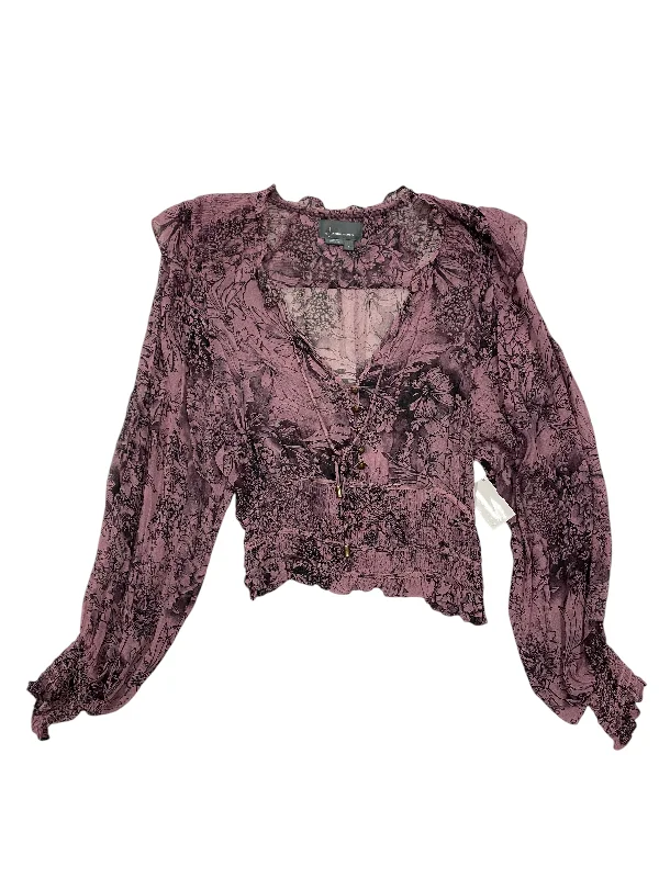 women's tops with built-in brasTop Long Sleeve By Anthropologie In Purple, Size: S