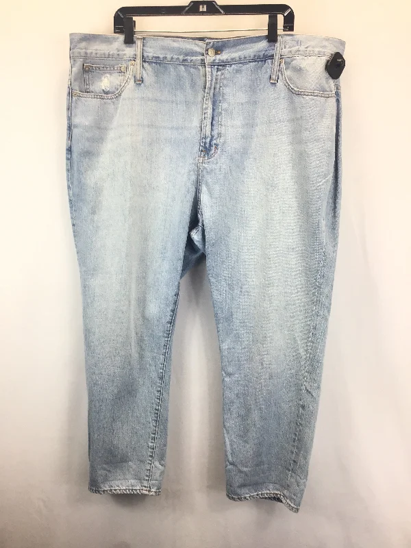 women's denim jeans with ripped kneesBlue Denim Jeans Wide Leg Madewell, Size 3x