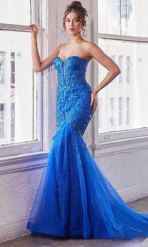 Zipper DressCinderella Divine CB139 - Evening Dress with Glittery Sequin Design