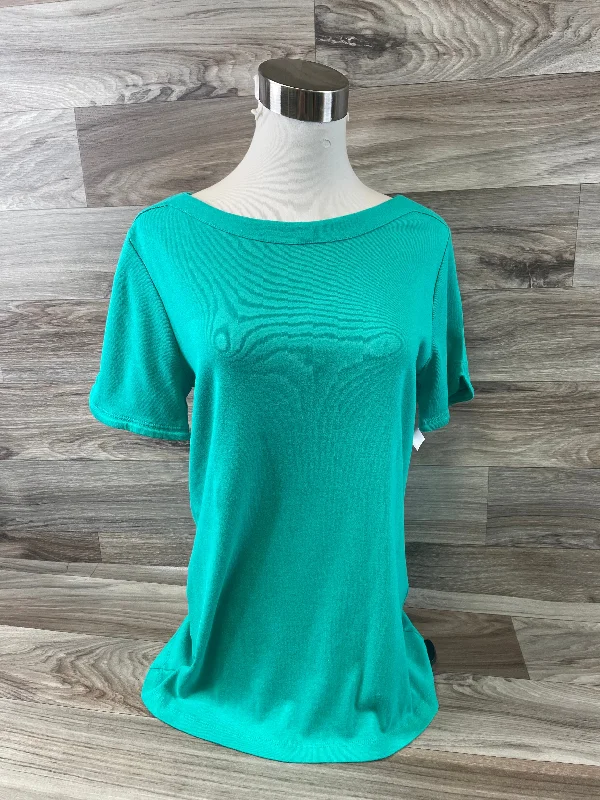 women's tops for fashion-forward individualsGreen Top Short Sleeve Basic Chicos, Size M