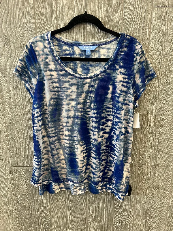 women's tops for those who want to show off their figure in a flattering wayBlue Top Short Sleeve Simply Vera, Size L