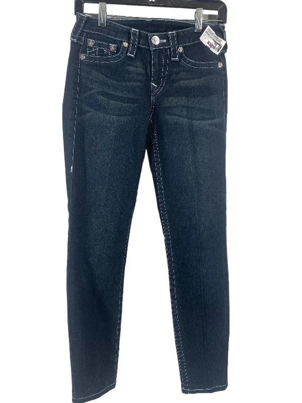 women's denim jeans with animal printsBlue Denim Jeans Skinny True Religion, Size 27