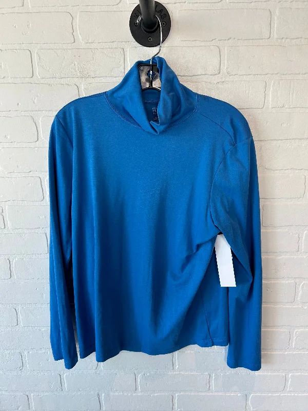 women's tops for glamorous eveningsTop Long Sleeve Basic By L.l. Bean In Blue, Size: L