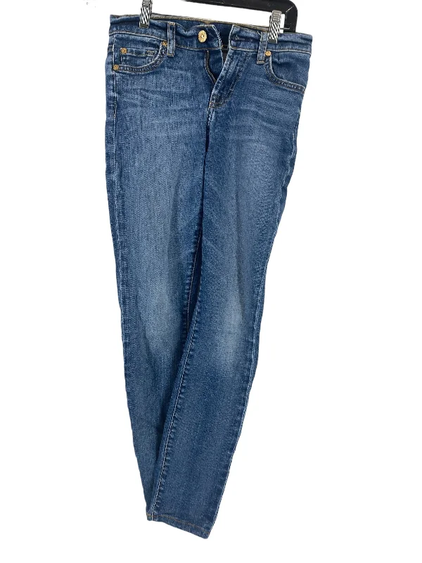 women's denim jeans with contrasting stitchingBlue Denim Jeans Skinny Joes Jeans, Size 24