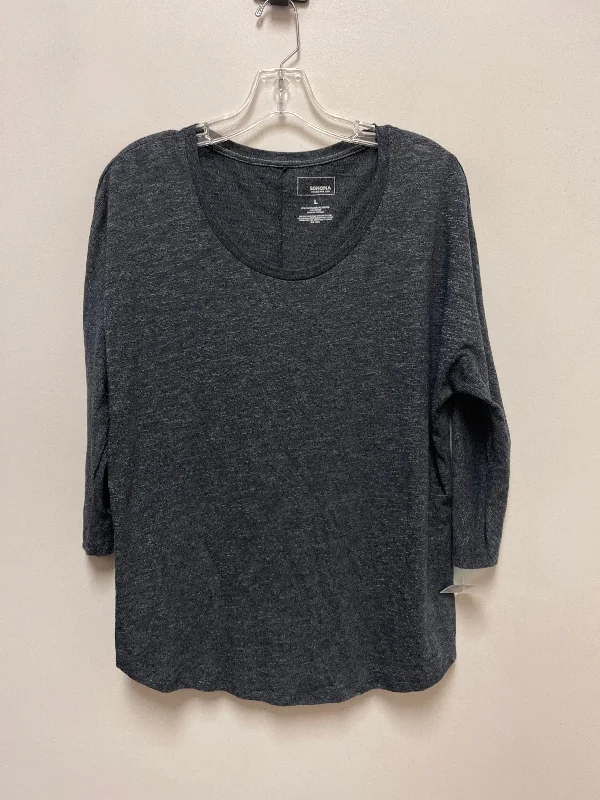 women's tops with sleeveless designsTop Long Sleeve By Sonoma In Navy, Size: L