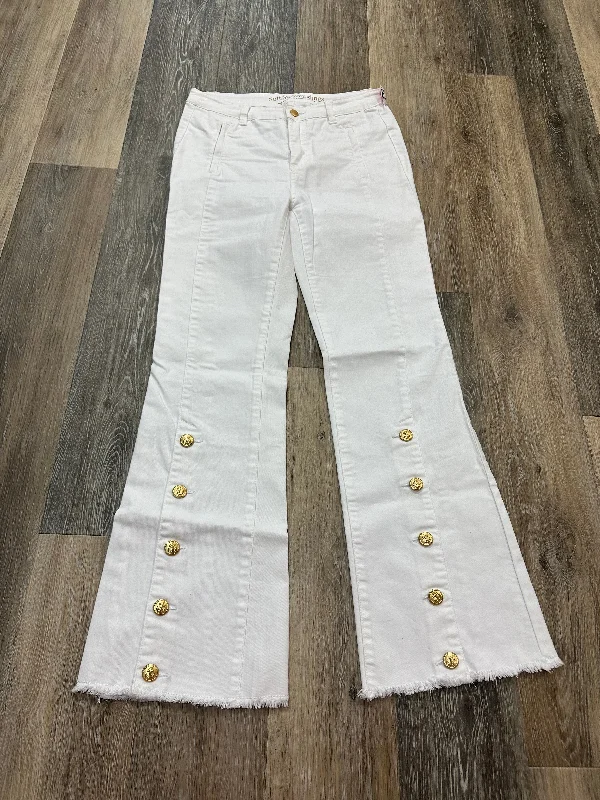 women's denim jeans with elastic waistbandsWhite Denim Jeans Boot Cut Soft Surroundings, Size 4