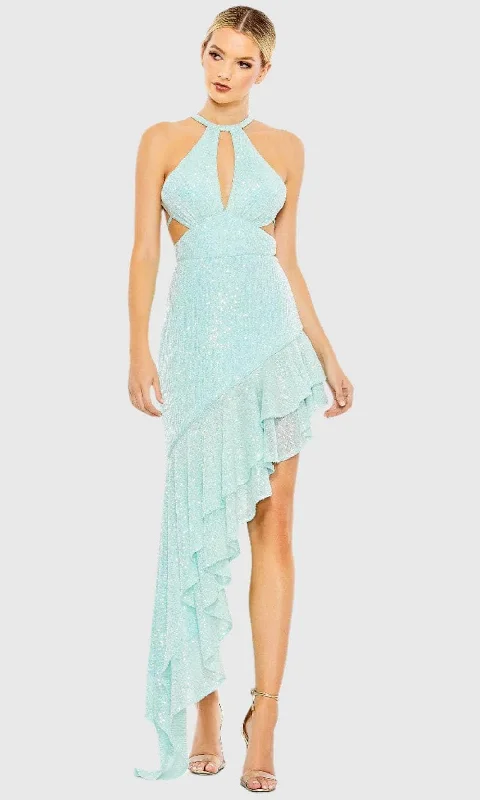 Cocktail DressIeena Duggal A11274 - Sequined Halter Neck Evening Dress