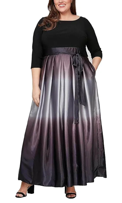 women's ethical fashion dressesSLNY 9451111 - Quarter Sleeve A-Line Evening Dress