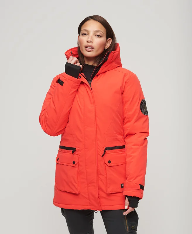 women's coats with lace detailingCity Padded Parka Jacket | Sunset Red