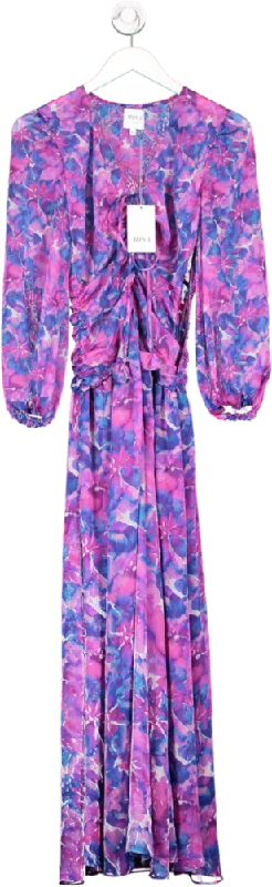 Scoop-Neck DressMISA Los Angeles Purple Floral Maxi Dress UK XS