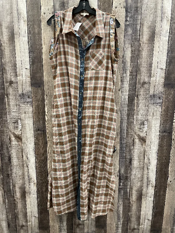 women's cotton dressesDress Casual Maxi By Oddi In Plaid Pattern, Size: L