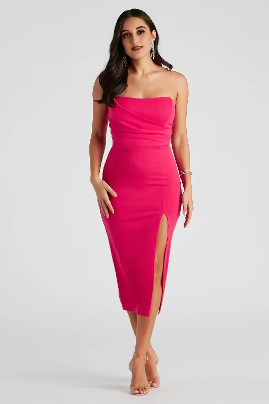 women's casual dressesZadie Formal High-Slit Midi Dress