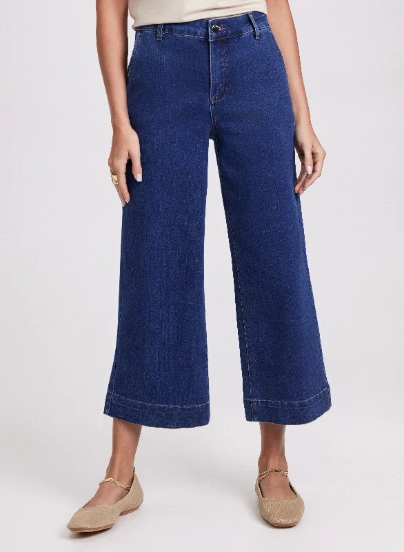 women's wool shortsWide-Leg Capri Jeans