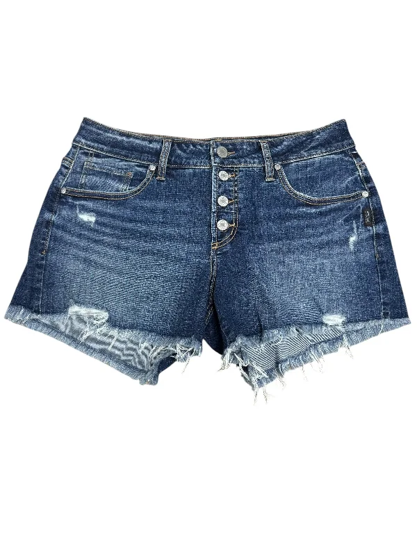 women's satin shortsShorts By Silver In Blue Denim, Size: 10