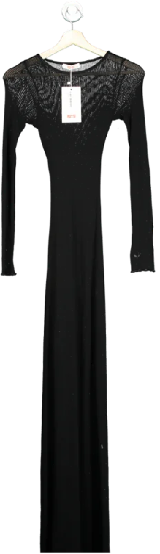 Striped DressBayse Black Giselle Maxi Dress UK XS