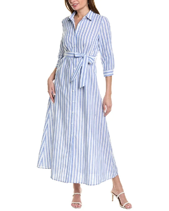 Zip-Up DressIPPONELLI  Striped Maxi Shirtdress