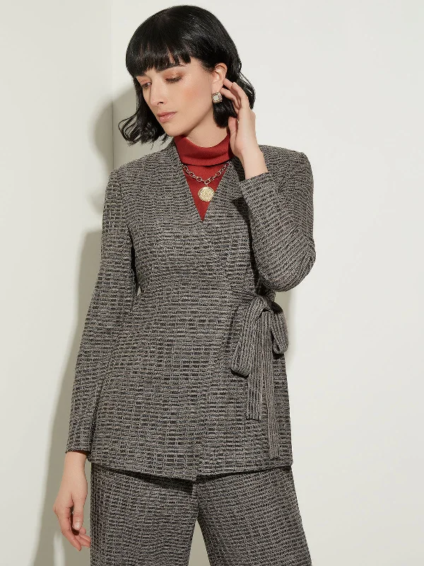 women's coats with removable fur liningsTailored Fit Tweed Side Tie Knit Blazer