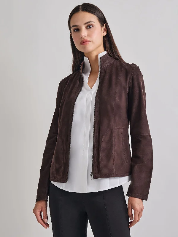 women's coats for layeringHeritage Fit Reversible Suede Leather Jacket