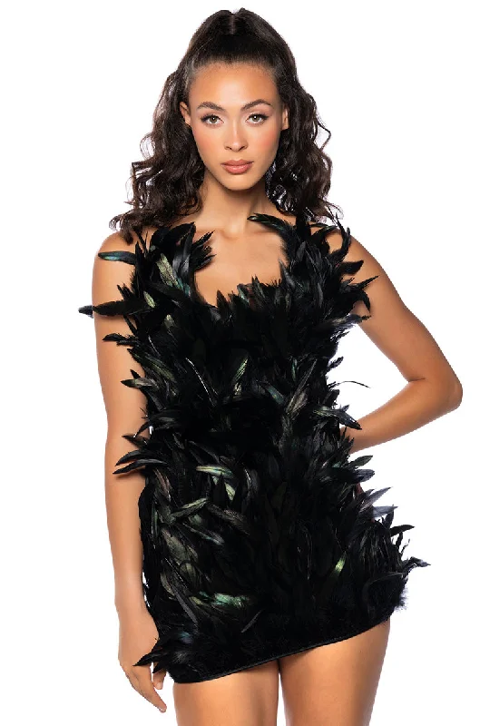 Peplum Hem DressRAVEN FEATHER MINI DRESS