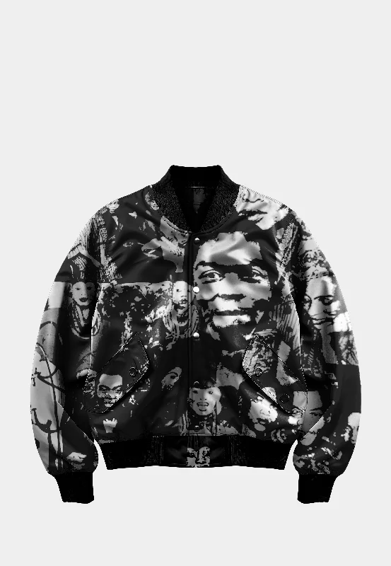 women's coats for those who love to experiment with fashionAshluxe Fela Culture Mosaic Bomber Black