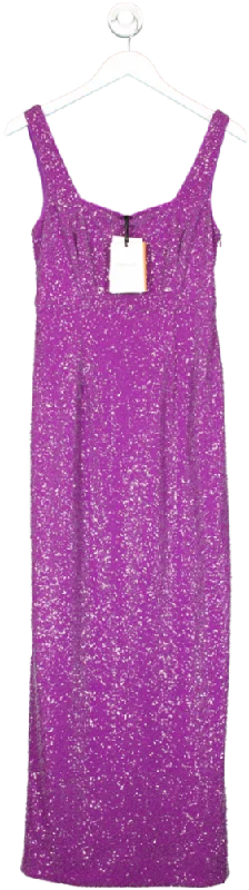 Floor-Length DressLK Bennett Purple Winter Sequin Maxi Dress UK 10