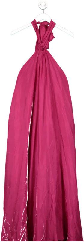 women's stretchy dressesKALITA Pink Ring Detail Maxi Dress UK XXS